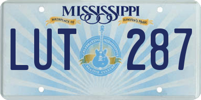 MS license plate LUT287