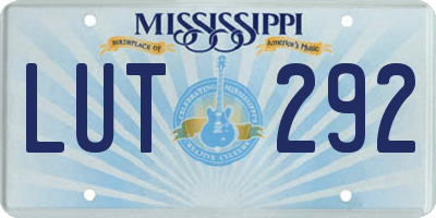 MS license plate LUT292