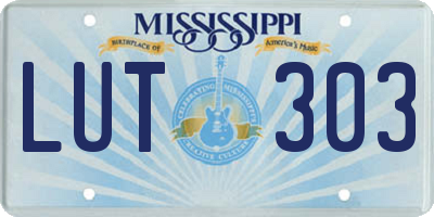 MS license plate LUT303