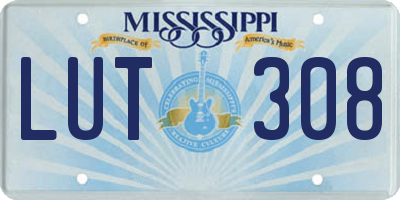 MS license plate LUT308