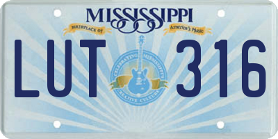 MS license plate LUT316