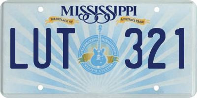 MS license plate LUT321