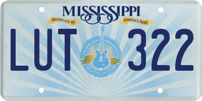 MS license plate LUT322