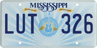 MS license plate LUT326