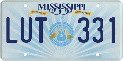 MS license plate LUT331