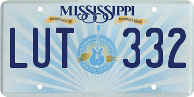MS license plate LUT332