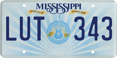 MS license plate LUT343