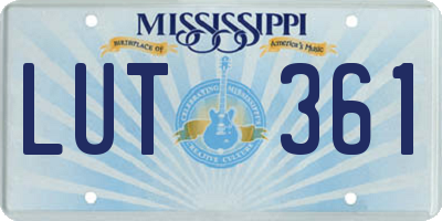 MS license plate LUT361