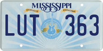MS license plate LUT363