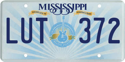 MS license plate LUT372