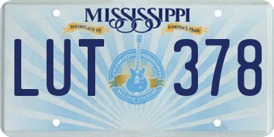 MS license plate LUT378