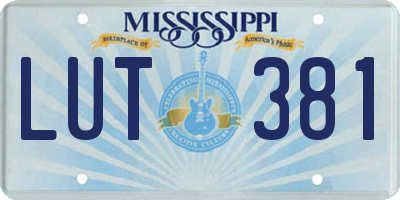 MS license plate LUT381