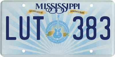 MS license plate LUT383