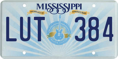 MS license plate LUT384