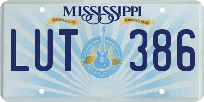 MS license plate LUT386