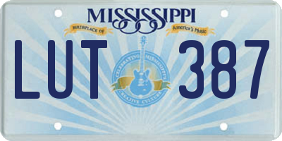 MS license plate LUT387