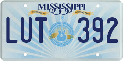 MS license plate LUT392