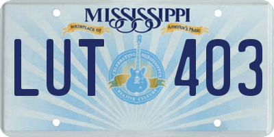 MS license plate LUT403