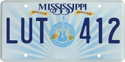 MS license plate LUT412