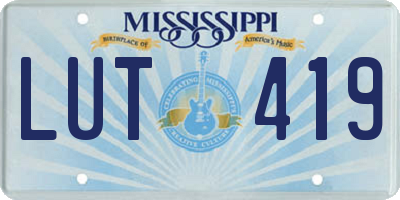 MS license plate LUT419