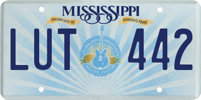 MS license plate LUT442