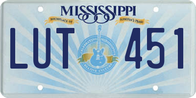 MS license plate LUT451