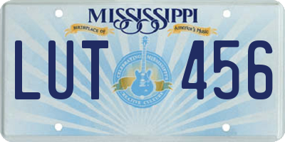 MS license plate LUT456