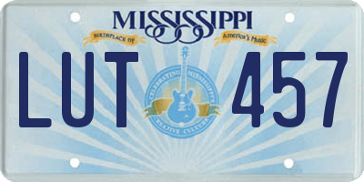 MS license plate LUT457