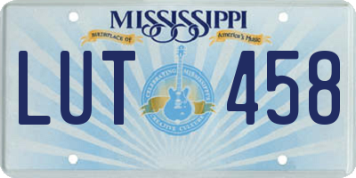 MS license plate LUT458