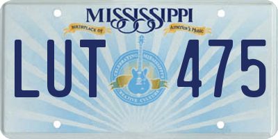 MS license plate LUT475