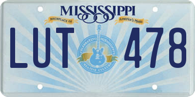 MS license plate LUT478