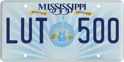MS license plate LUT500