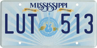 MS license plate LUT513