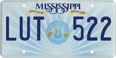 MS license plate LUT522