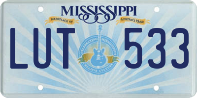MS license plate LUT533