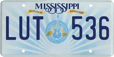 MS license plate LUT536