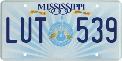 MS license plate LUT539