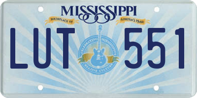 MS license plate LUT551