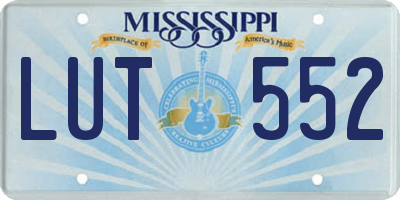 MS license plate LUT552