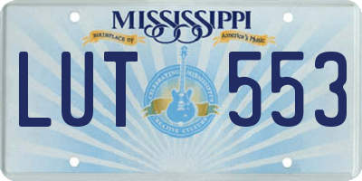 MS license plate LUT553