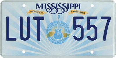 MS license plate LUT557