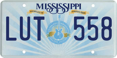 MS license plate LUT558