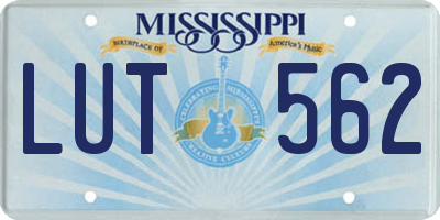 MS license plate LUT562