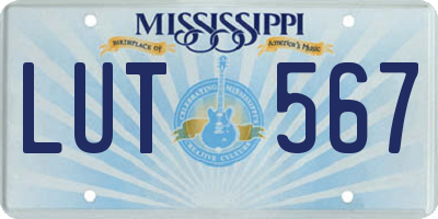 MS license plate LUT567