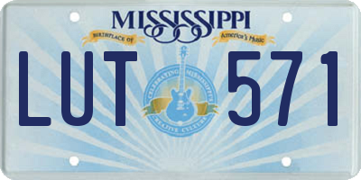 MS license plate LUT571
