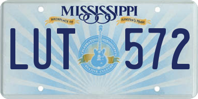 MS license plate LUT572
