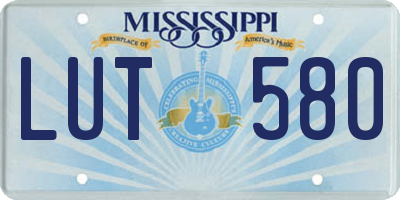 MS license plate LUT580