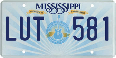 MS license plate LUT581