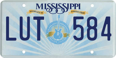 MS license plate LUT584
