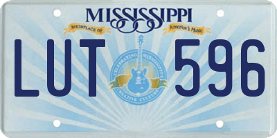 MS license plate LUT596
